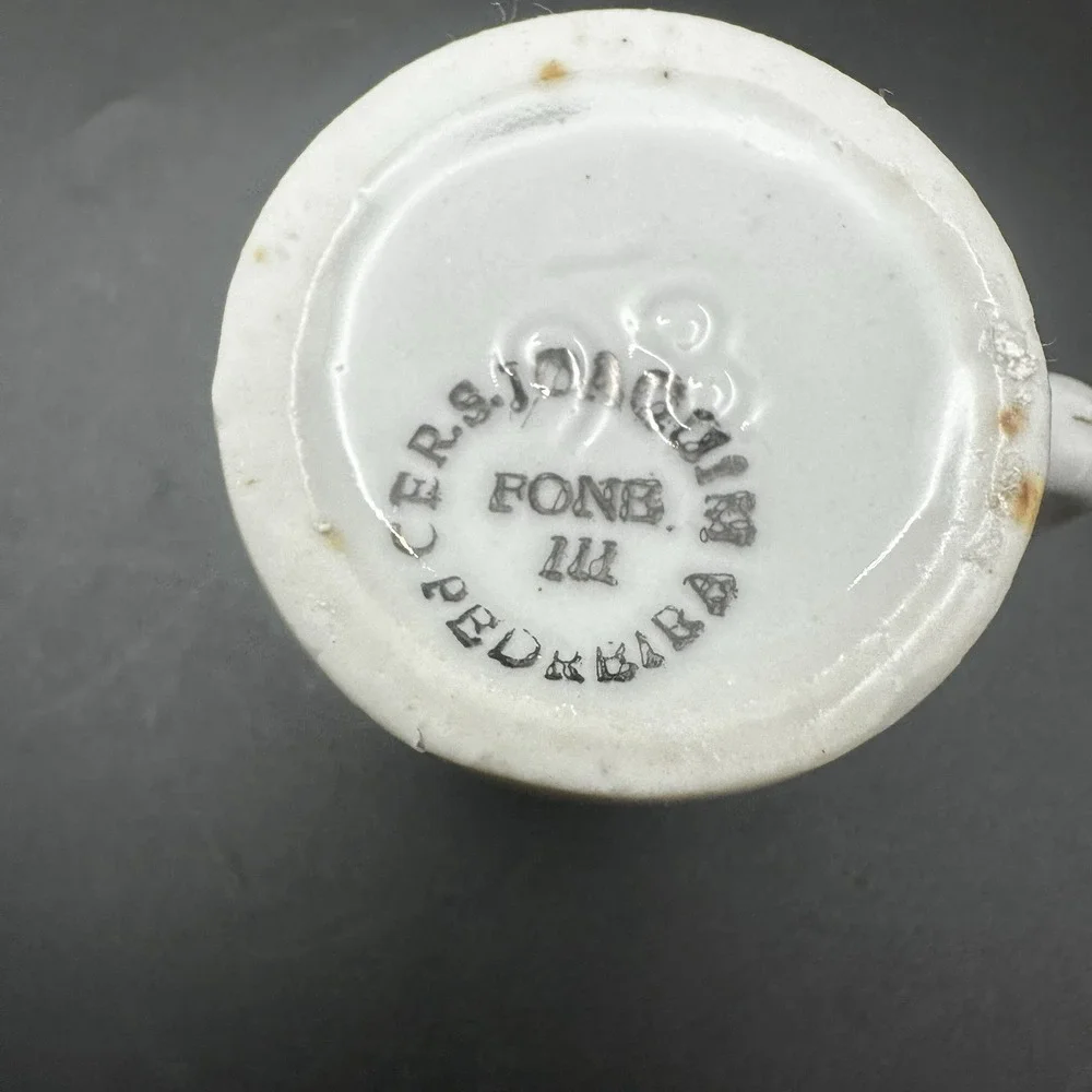 Vintage Canecao Rio Miniature Porcelain Souvenir Beer Stein Gold Leaf Stamped